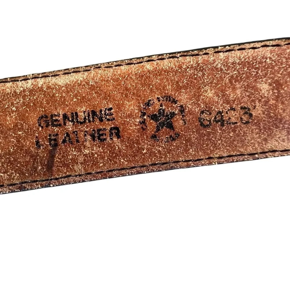 Vintage Silver Creek Basketweave Leather Western Belt Black USA Size 40 GUC